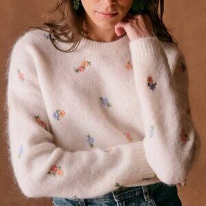 Sezane Amanda Jumper Ecru Spring Garden